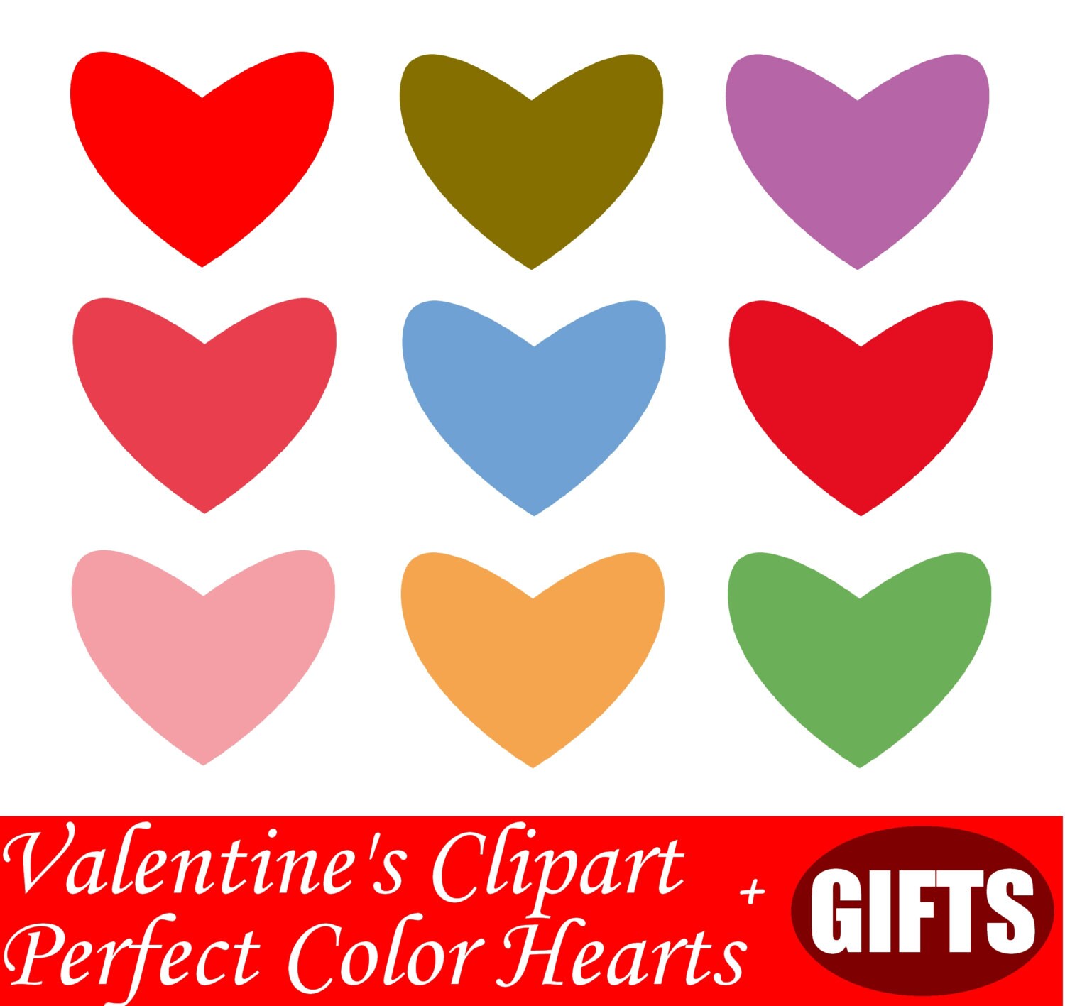 Hand Drawn Heart Clipart Pastel Hearts Decal Heart Decor Heart Etsy