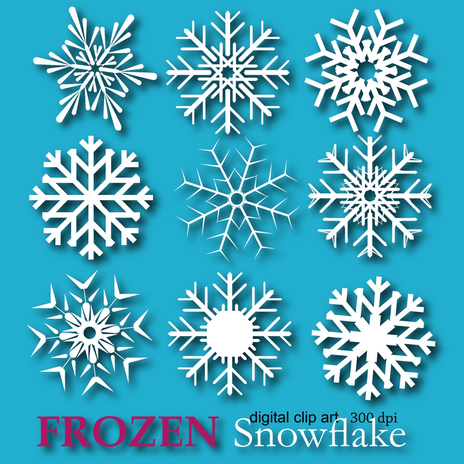 Frozen Snowflake Clipart Snowflake Digital Paper Edible Snowflakes