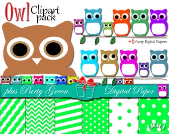 Cute Owl Clipart: Colorful Owl Print, Owl SVG (Digital Download)