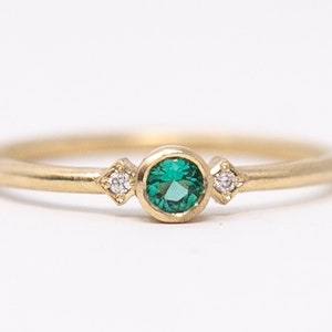 Cute Birthstone Ring - Custom Birthstone Ring, Small Stack Ring, Stackable Birthstone Ring