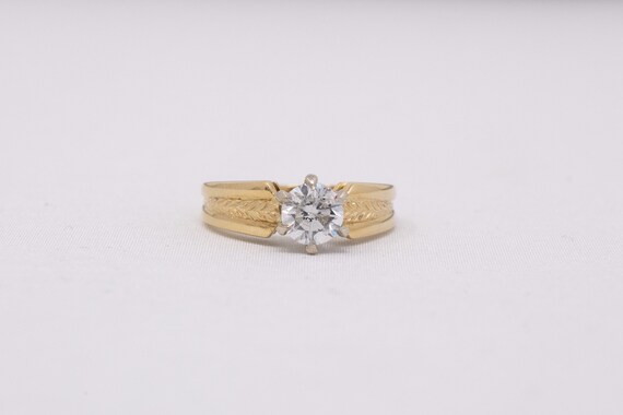 Vintage Diamond Solitaire - 18 Karat Yellow Gold … - image 4