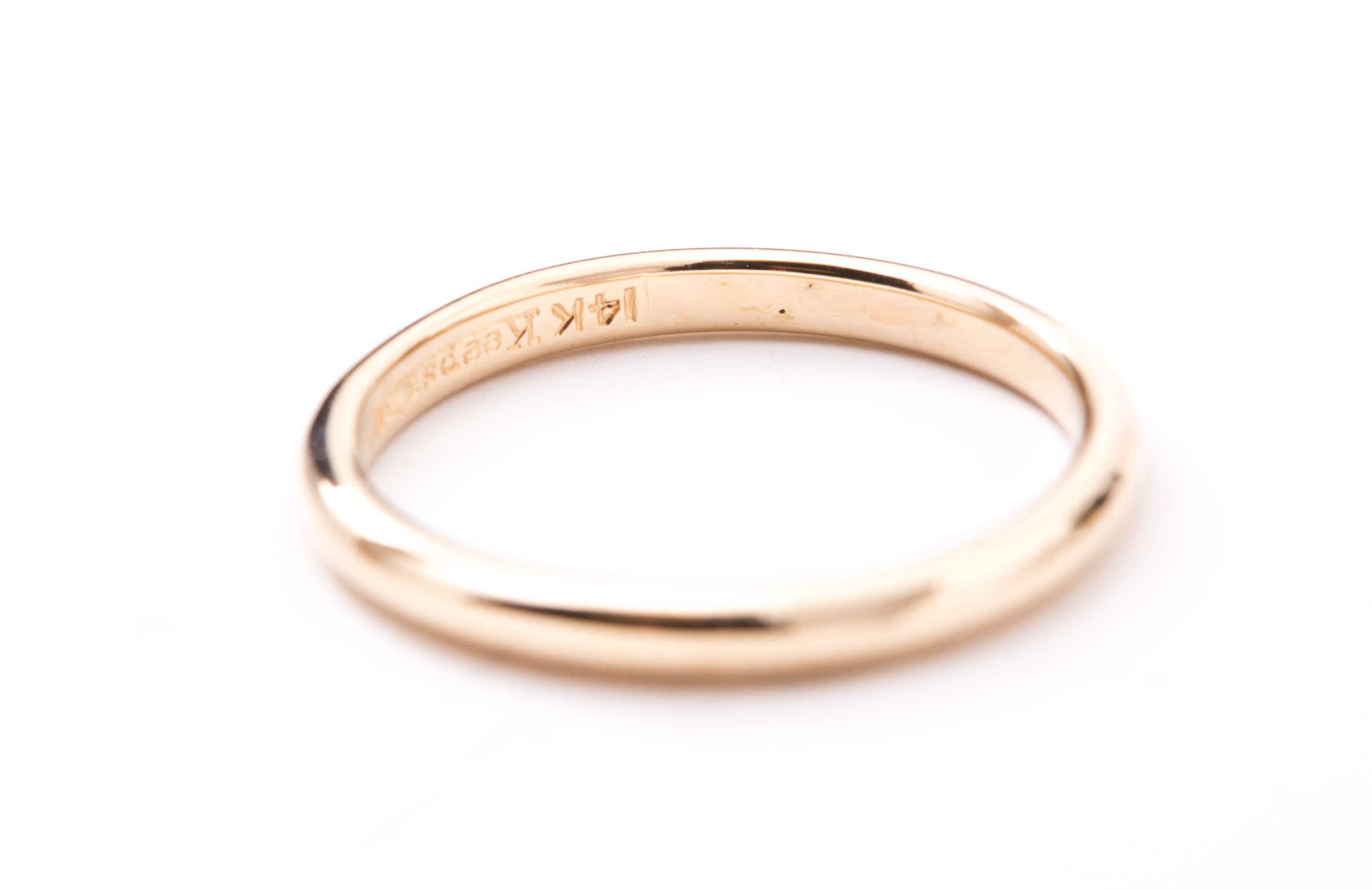 Vintage Wedding Band - Antique 14k Yellow Gold Wedding Ring - Size 8 1/ ...
