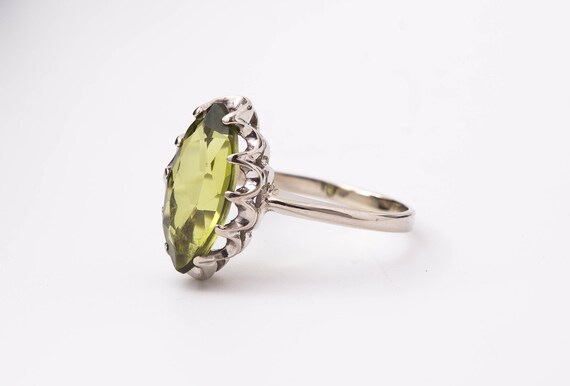 Antique Peridot Ring - Vintage Imitation Peridot … - image 3