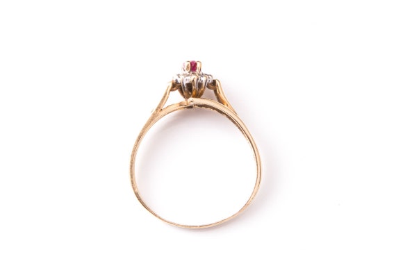 Estate Ruby Ring - Vintage Ruby Ring - Ruby and D… - image 3