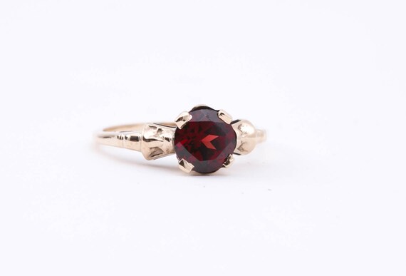 Vintage Garnet Ring - Dark Red Garnet - January Bi
