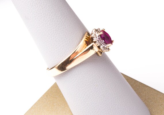 Estate Ruby Ring - Vintage Ruby Ring - Ruby and D… - image 4