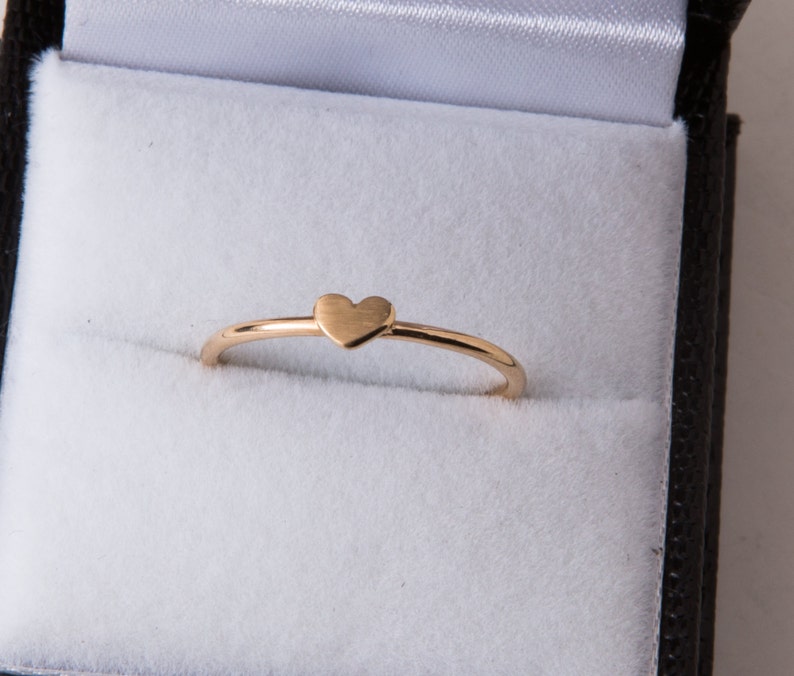 Handmade Recycled Gold Jewelry DAINTY GOLD HEART Ring 14k yellow gold