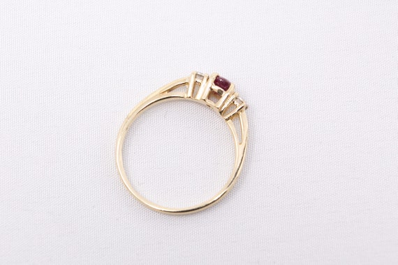Ruby Diamond Ring, 14k Yellow Gold Ruby Ring, Siz… - image 5