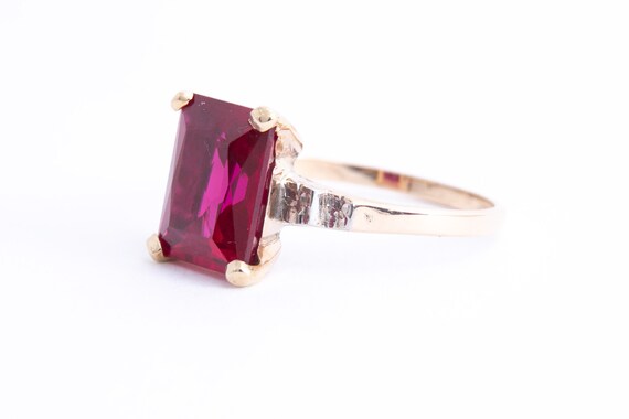 Created Ruby Ring - Mid Century Ruby Solitaire - … - image 4