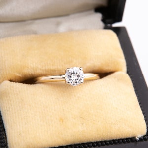 Vintage Diamond Engagement Ring - 14k Yellow Gold Estate Diamond Wedding Ring - 1940s