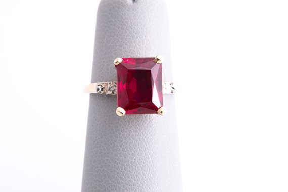 Created Ruby Ring - Mid Century Ruby Solitaire - … - image 6