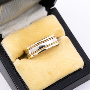 Vintage Wedding Band - Wide Gold Wedding Ring 14k