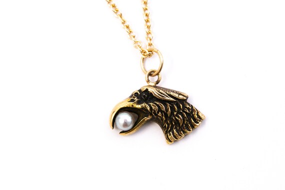 Vintage Eagle Pearl Charm - image 3