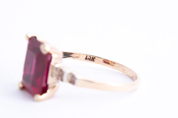 Created Ruby Ring - Mid Century Ruby Solitaire - … - image 3