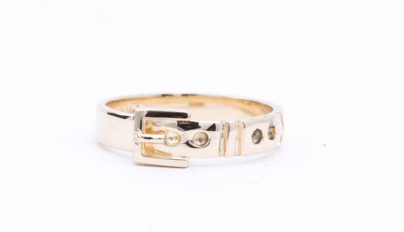 Estate Gold Belt Buckle Ring - 14k Yellow Gold Bel