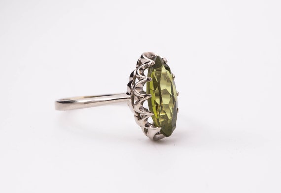 Antique Peridot Ring - Vintage Imitation Peridot … - image 2