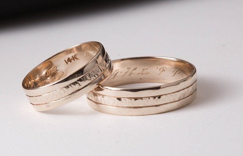 Seine und ihre passende Eheringe Antik passend zu seinen und | Etsy