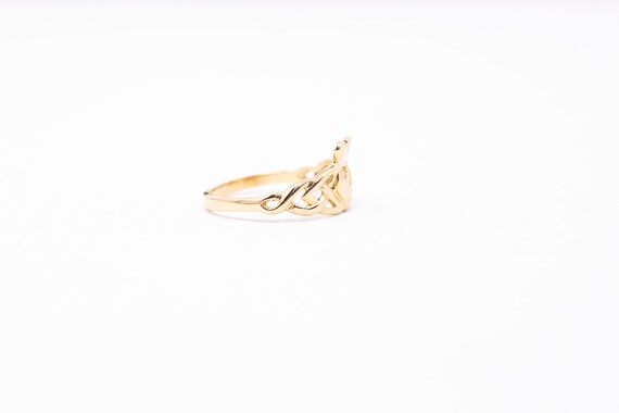 Gold Claddagh Ring - 14k Yellow Gold Claddagh Ban… - image 3