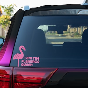 Flamingo Queen! Muffin Vinyl Decal Blue Dog Cartoon