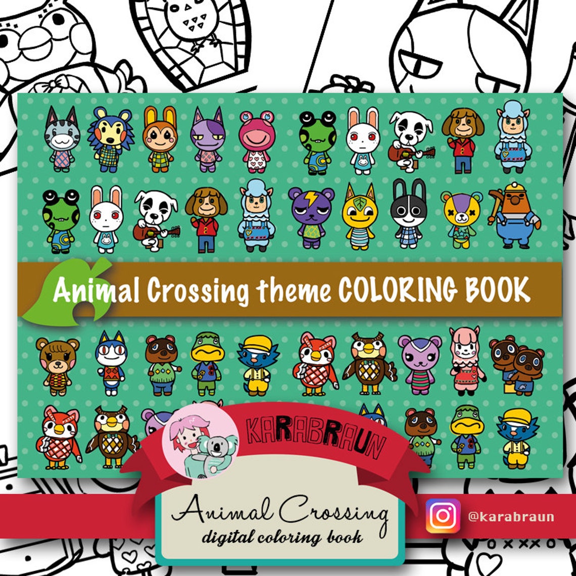 Animal Crossing Theme Coloring Book CB-ACNL001 Digital - Etsy