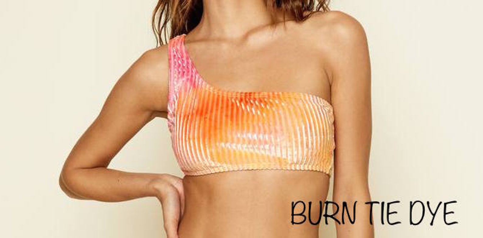 Top de bikini de terciopelo acanalado con una correa / traje | Etsy