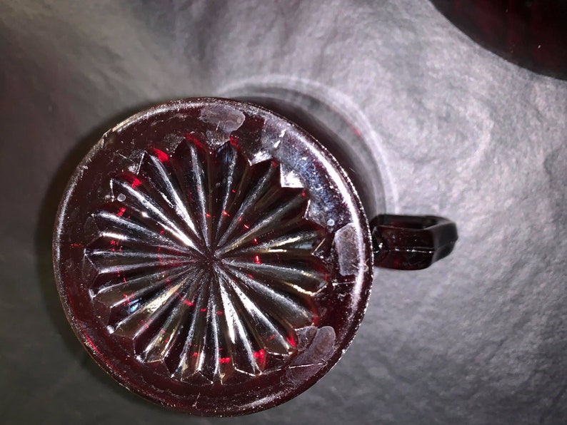 8 Piece Ruby Cups Vases Bowl