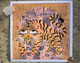 Royal Bengal Legacies #3 | Archival Giclée South Asian Wall Art |  Bengal Tiger Art Print