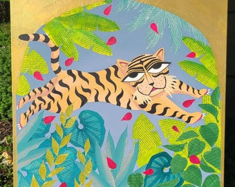 Royal Bengal Tiger Legacies: Frolicking in the Past | Archival Giclée South Asian Wall Art |  Bengal Tiger Art Print