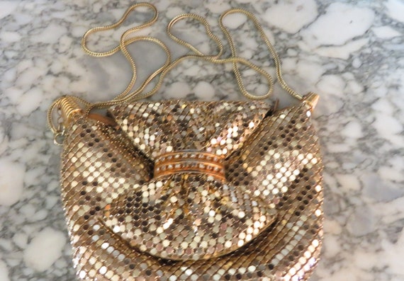 Stunning Gold Metal Mesh Clutch Purse - image 5