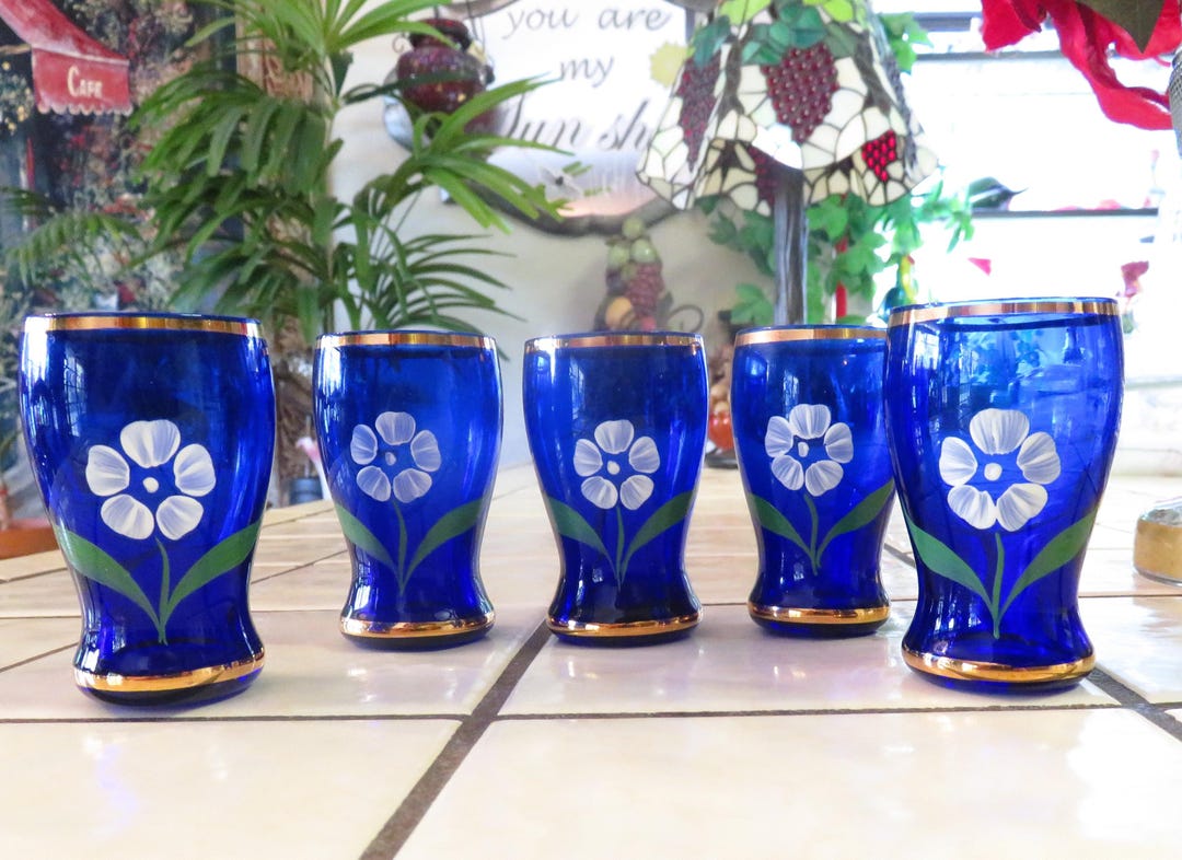 Peru Cobalt Blue Frosted Shot Glass