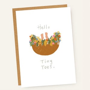 Hello Tiny Toes-babykaart