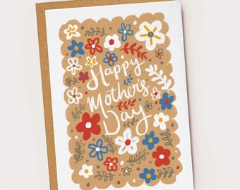 Carte imprimée moderne Joyeuse fête des mères