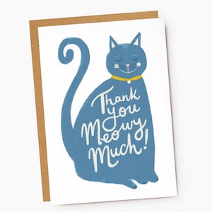 Carte de remerciement Meowy Much - Chat - Merci