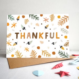 Autumnal 'Thankful' Thanksgiving Greeting Card