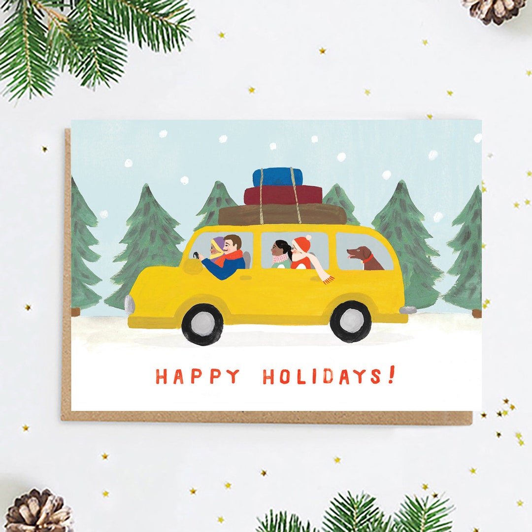 Happy Holidays Christmas Vacation Greeting Card Etsy