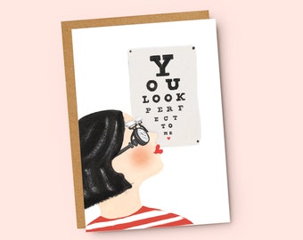 You Look Perfect Eye Test Valentine's Day Card