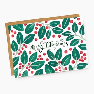 Carte de voeux de Noël houx