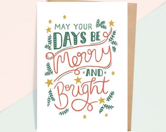 Merry and Bright Christmas Greeting Card