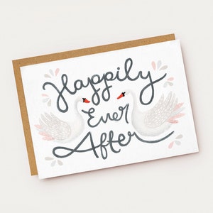 Carte de mariage cygnes