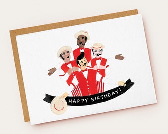 Cartão de aniversário do quarteto de barbearia