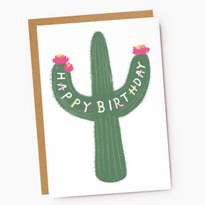 Carte d'anniversaire illustrée de cactus