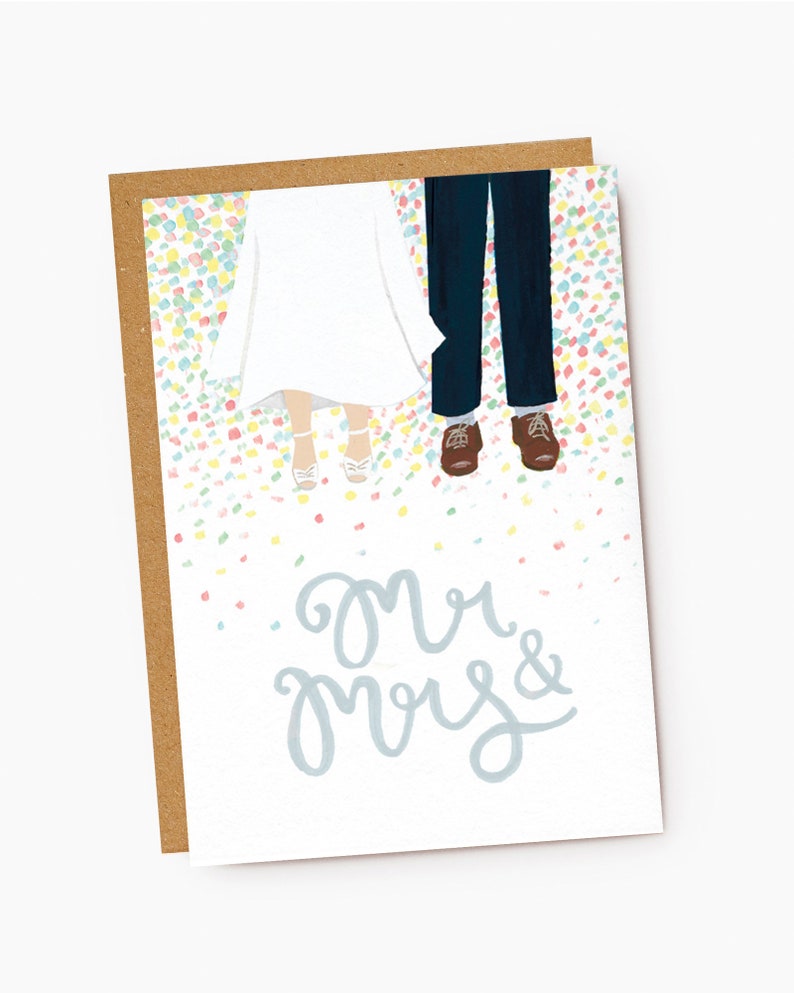Mr & Mrs Confetti Wedding Card image 1