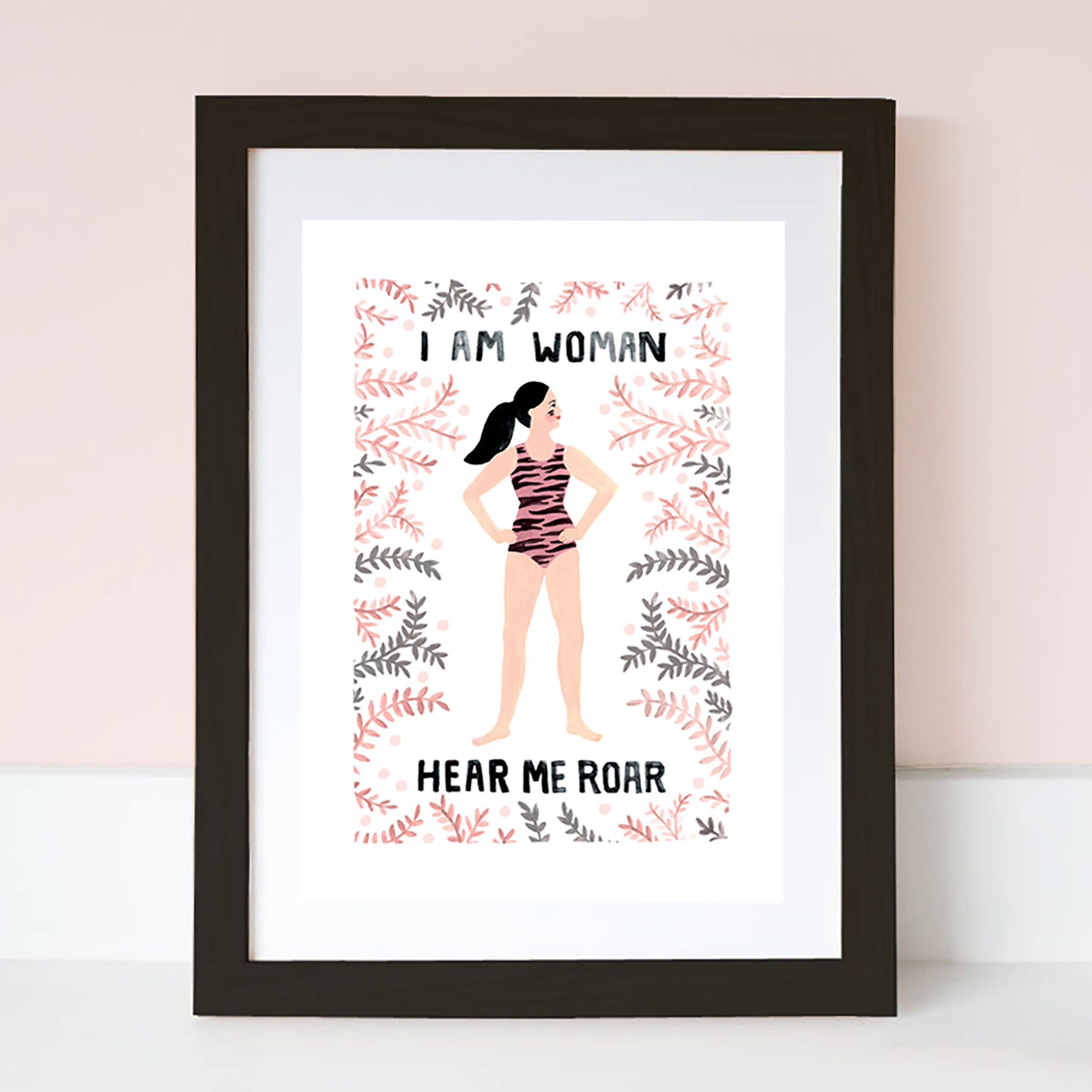 I am Woman, Hear Me Roar Illustration Art Print. 