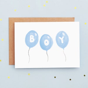 Boy Balloons New Baby Card