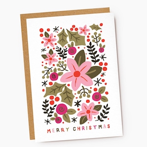 Rosa Posy Weihnachtskarte