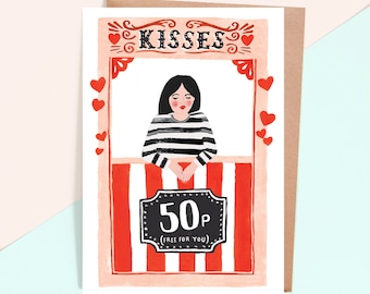 Kissing Booth Valentine's Day Greeting Card