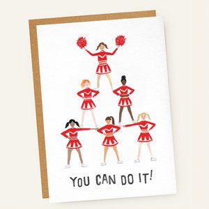 Carte porte-bonheur pom-pom girl
