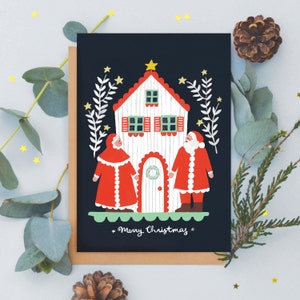 Carte de voeux de Noël M. et Mme Claus