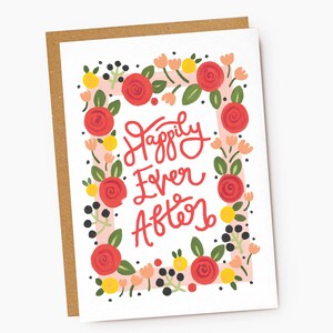 Blumige Karte 'Happily Ever After'