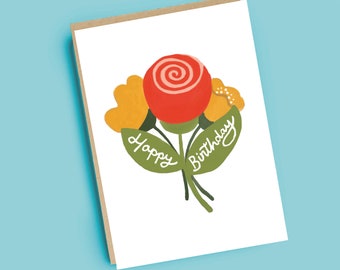 Carte d'anniversaire Rosy Posy